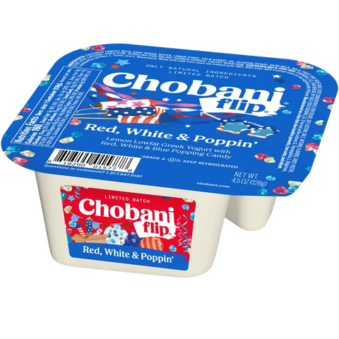 Chobani Flip Low-Fat Greek Yogurt 4.5 oz cup.