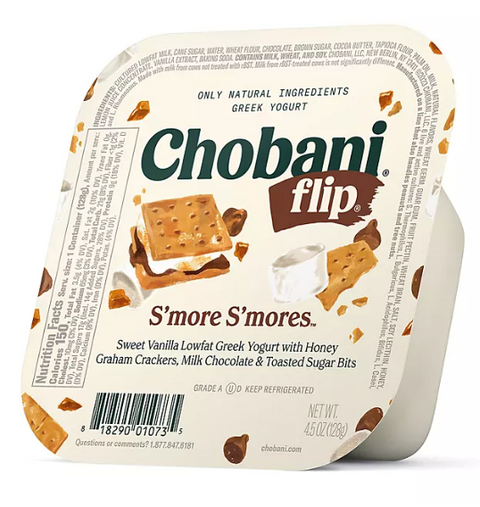 Chobani Flip Low-Fat Greek Yogurt 4.5 oz cup.