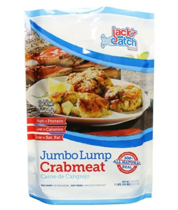 Jack's Catch Lump Crabmeat Crab Meat, Lump, Frozen, 1 Lb Bag