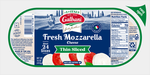 Cheese Mozzarella Fresh Slice Thin