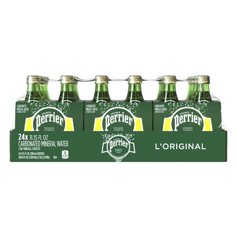Perrier Water Sparkling Imported Mineral Glass Bottle 24/ 11oz