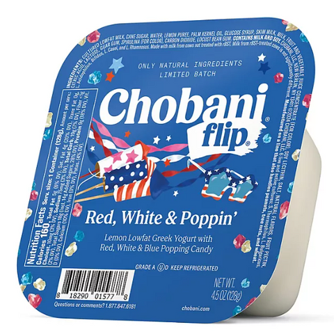 Chobani Flip Low-Fat Greek Yogurt 4.5 oz cup.