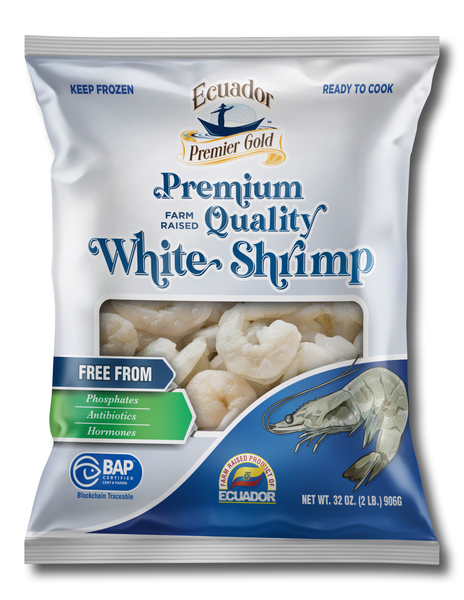 Shrimp White Peeled And Deveined Tail On 31/40 Ecuador