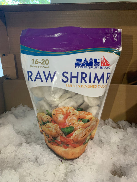 Raw Shrimp – 16–20 ct, Tail‑Off 2 lbs 15.99